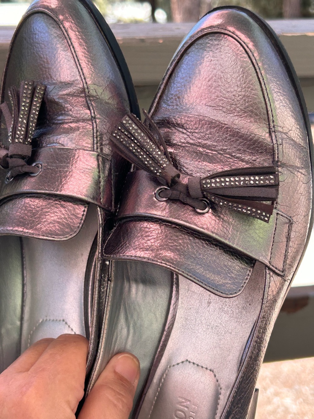 Kenneth Cole Reaction brand silver loafers